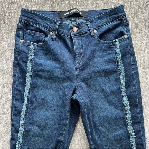 NWT KARL LAGERFELD Petite Dark Washed Jeans Sz 6P - Picture 3 of 7